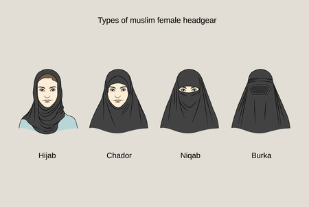 43611947 - muslim female headgear. traditional hijab collection